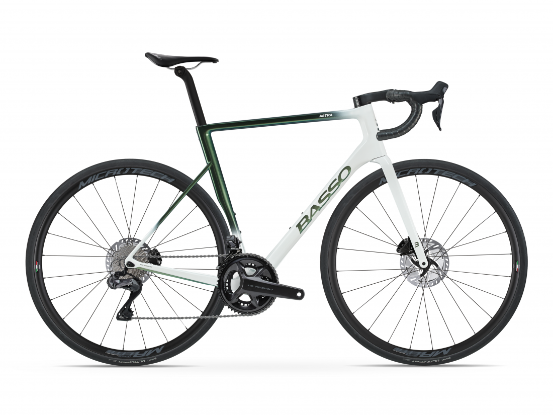 Astra disc, pop green, Shimano Ultegra Di2, Microtech MrLite, 2023