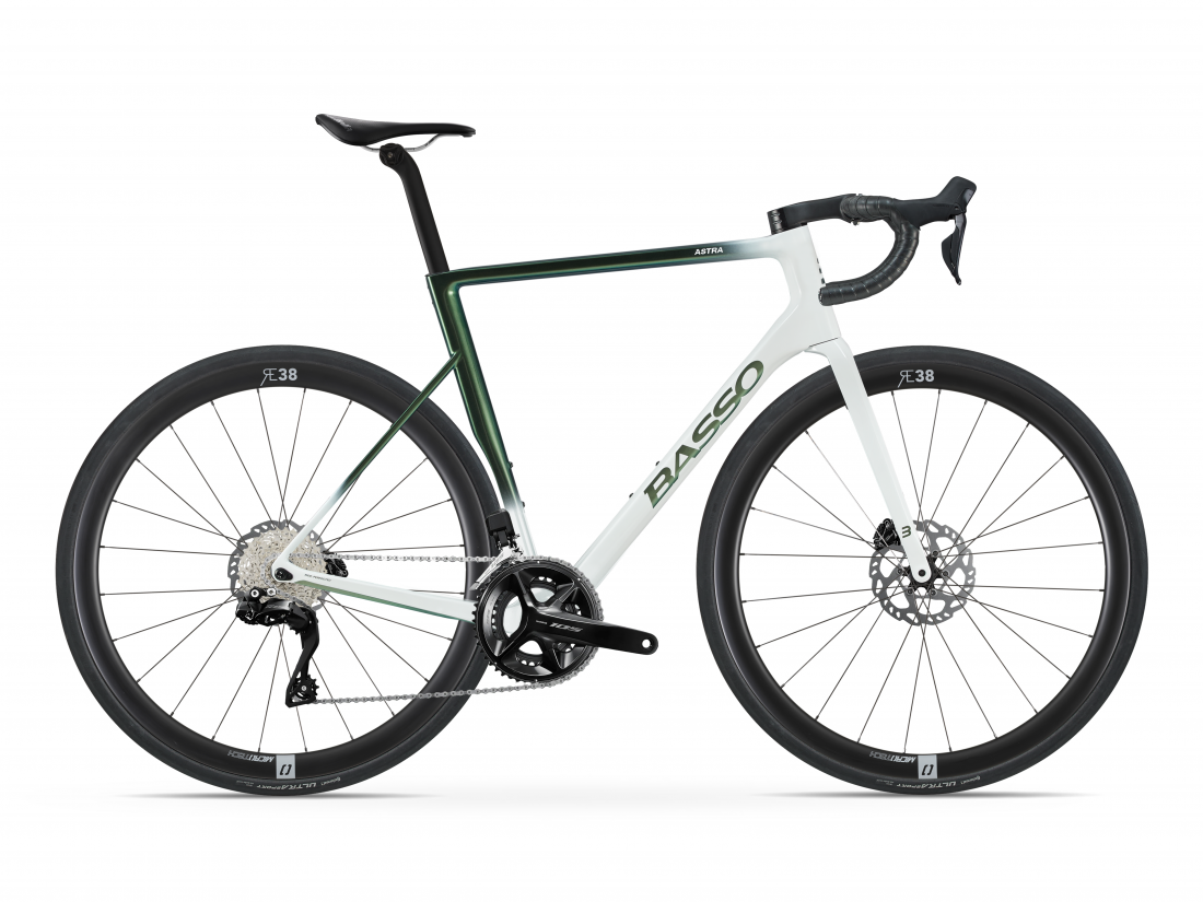 Astra disc, pop green, Shimano 105 Di2, Microtech RE38, 2023