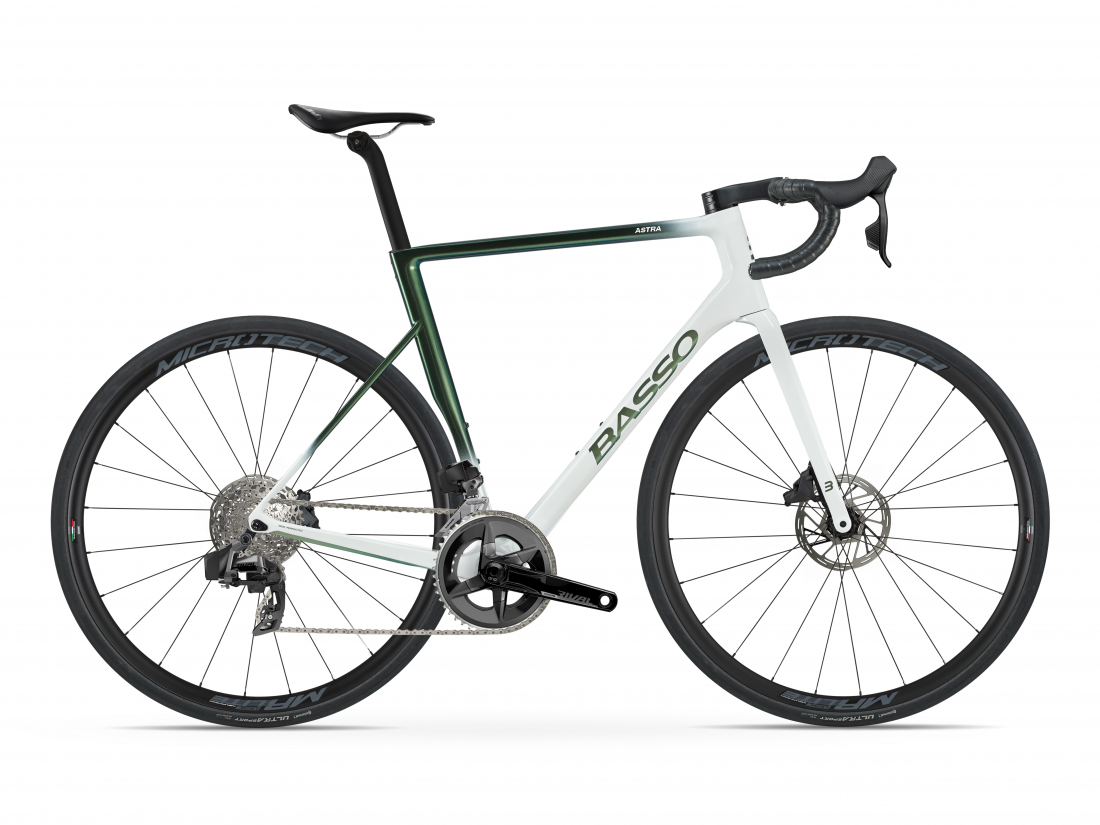 Astra disc, pop green, Sram Rival eTap AXS, Microtech MrLite, 2023