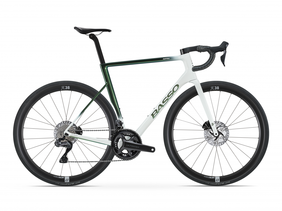 Astra disc, pop green, Shimano Ultegra Di2, Microtech RE38, 2023